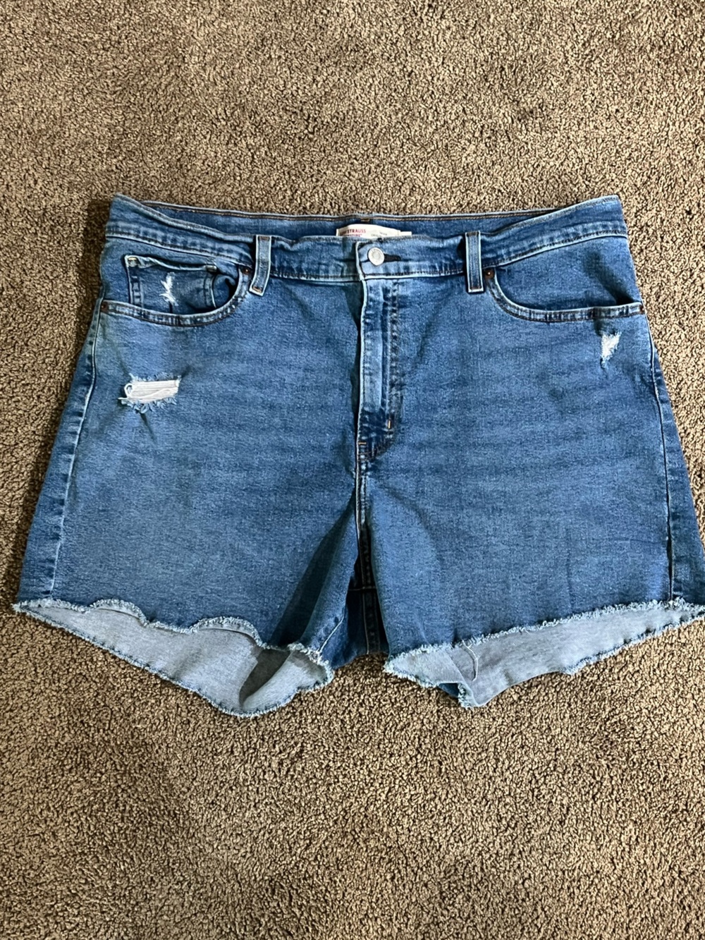 Levi's Signature Blue Denim Distressed Women's Shorts